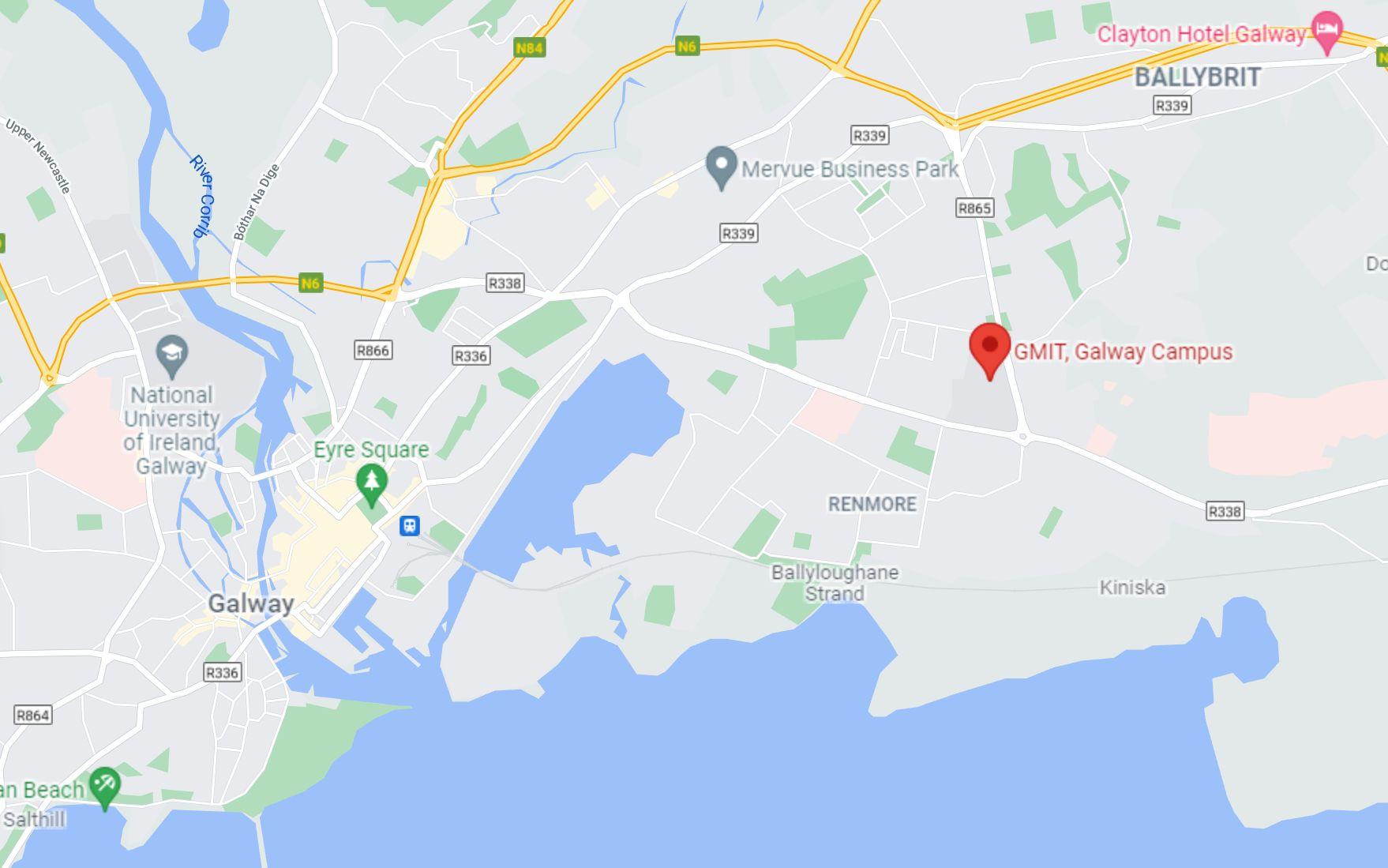 Map of GMIT Galway campus location
