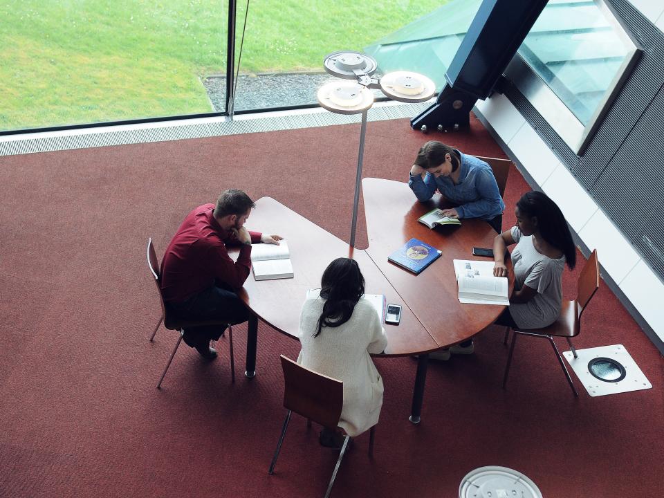 Students in the library at GMIT Galway campus
