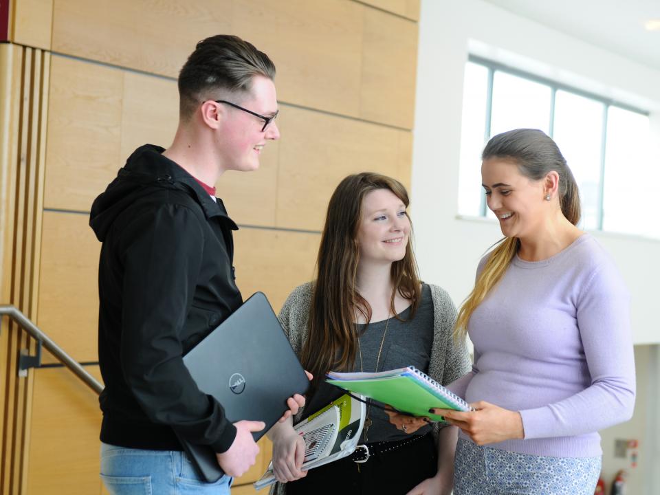 Students in corridor at GMIT Galway campus
