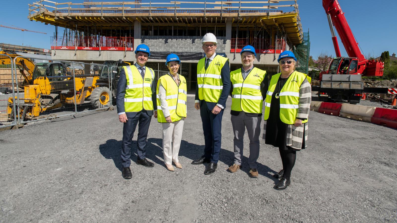 Minister Coveney visits construction site of new Creative Enterprise Hub (CREW) at ATU  Building a vision for innovative creative technology companies in the west of Ireland