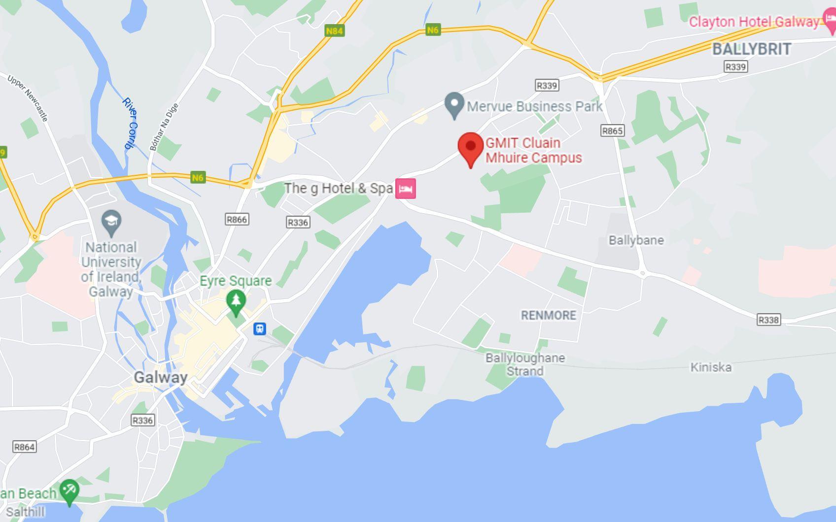 Map of GMIT Cluain Mhuire location