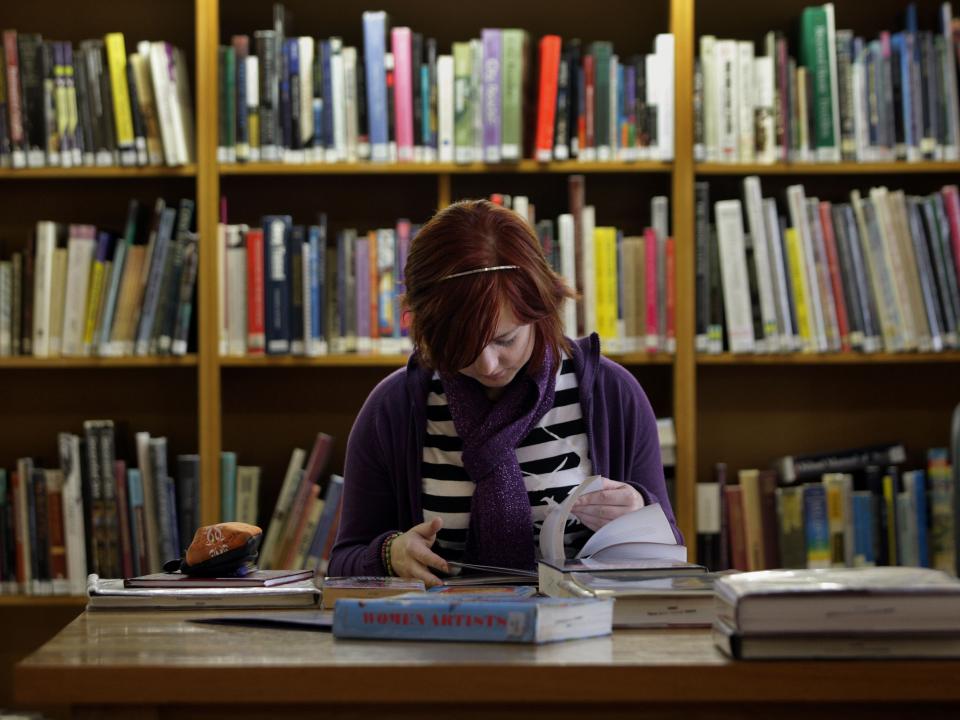 Student in GMIT Galway library