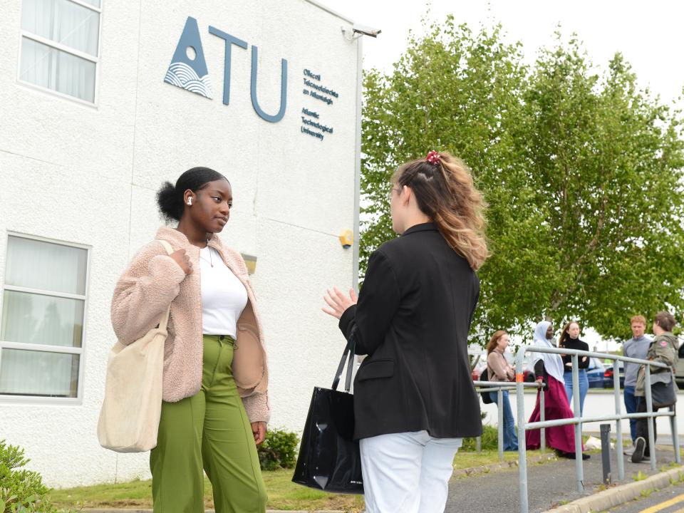 Students outside ATU Galway campus