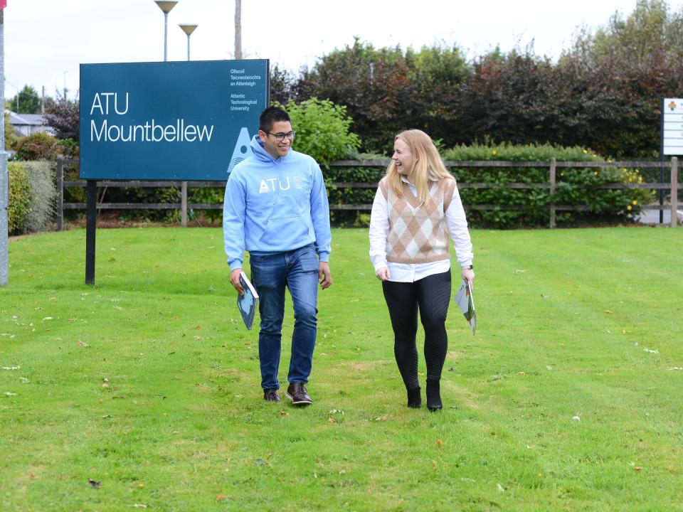 Students at ATU Mountbellew campus walking