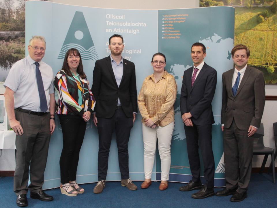 <p>Pictured at ATU Mountbellew, L to R; Frank Murphy, Teagasc, Dr Ann Marie Butler, Teagasc, Derek O'Brien, Executive Director BiOrbic , Dr Edna Curley, Head of Centre, ATU Mountbellew, Professor Kevin O'Connor, Director of BiOrbic and Dr Eoin Cullina, Head of Research, ATU Galway-Mayo. </p>
