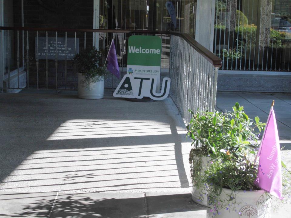 <p>An exterior view of the entrance to ATU Mountbellew campus.</p>
