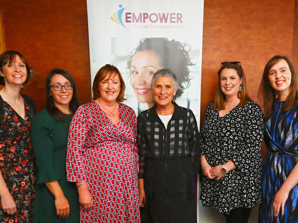 <p>L to R: Helen Nolan, Spraoi agus Spórt, Donegal, Denise Rocks, Little Green Growers, Galway, Asumpta Gallagher, Best Practice, Galway, Rita Oates, Rita Oates Artist, Roscommon, Suzanne Carney, Anatomy Physiotherapy, Mayo, Emer Flannery, Kocoono, Mayo. These female founders completed the EMPOWER GROWTH 2020/2021 programme</p>
