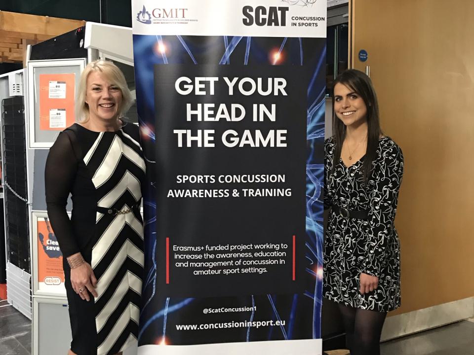 <p>Pictured at the first Concussion Conference at the Galway campus in March (2022), <br />
L to R: Dr Lisa Ryan and Emma Finnegan.</p>
