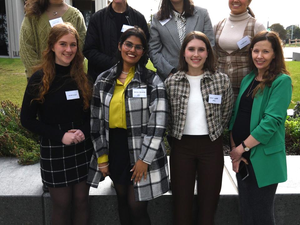 <p>ATU Galway student presenters Valeria De Santo, Sally Webb, Shaina Fernandes, Tara Mc Cormack, Eimear Harte and Kayleigh Heron at SURE 2022 conference, TU Dublin, accompanied by Dr Therese Montgomery, ATU Lecturer and SURE Network chair.</p>
