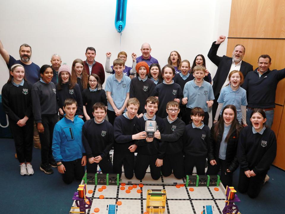 <p>Picture captions: [Photos by Sean Lydon]</p>

<p>Photo: Mountbellew <br />
St Mary’s NS Mountbellew pupils, Excellence and Robot Skills Awards recipients, pictured with ATU Galway-Mayo Head of Engineering Prof Graham Heaslip, ATU Galway-Mayo VEX Coordinator Dr Carine Gachon, Vex National Coordinator David Hodge from MTU, Offaly County Council VEX Coordinator Ray Bell, sponsors Isobel Foye, Colm Mitchell and Gail Quinn from Trane Technologies International – Thermo King, teacher Colin Murray and Principal Michael Kelly on Friday, 13 January 2023 at the VEX 2023 competition.<br />
 </p>
